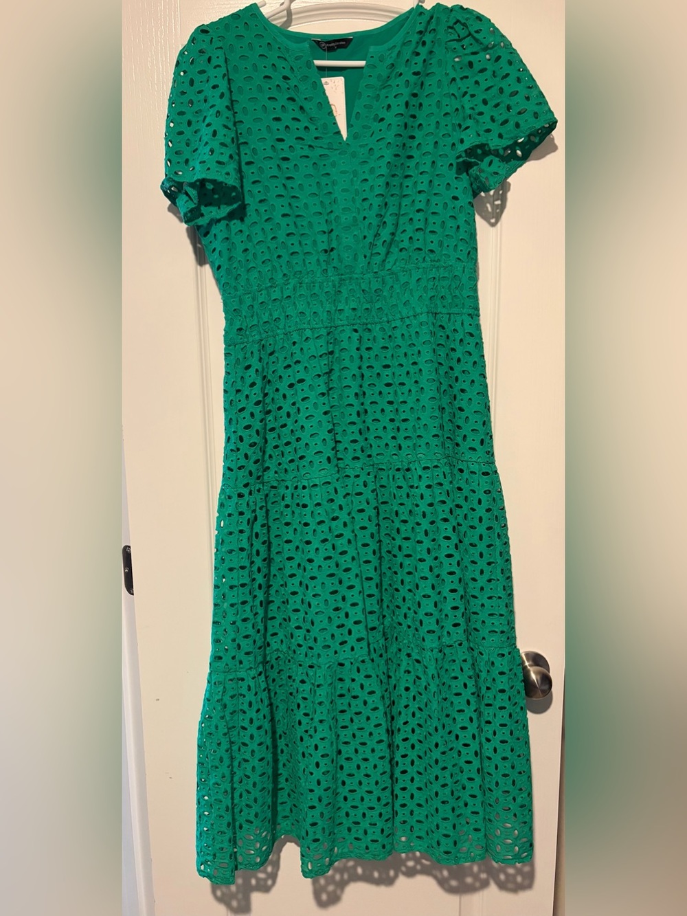 Green Eyelet Midi Dress - Women